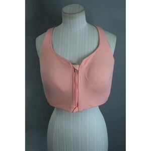 Athleta Front Zip Sports Bra 38DD High Support Athletic Women's Pink